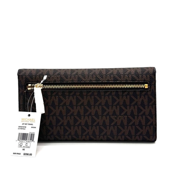 Michael Kors Large Trifold Wallet Brown - Picture 5 of 7